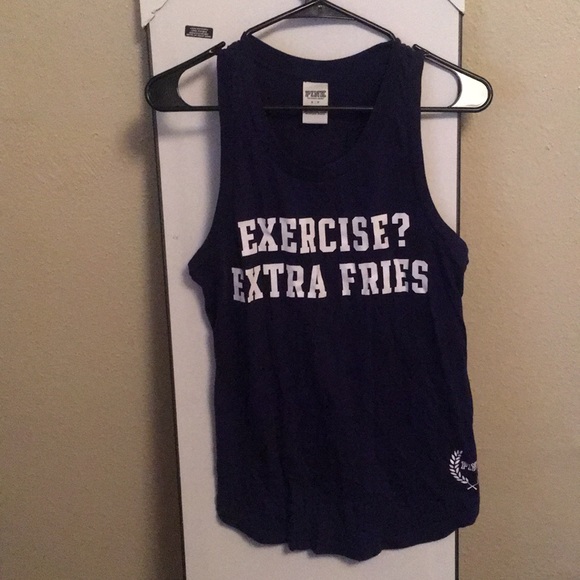 PINK Victoria's Secret Tops - Blue and white Victoria Secrets pink tank top